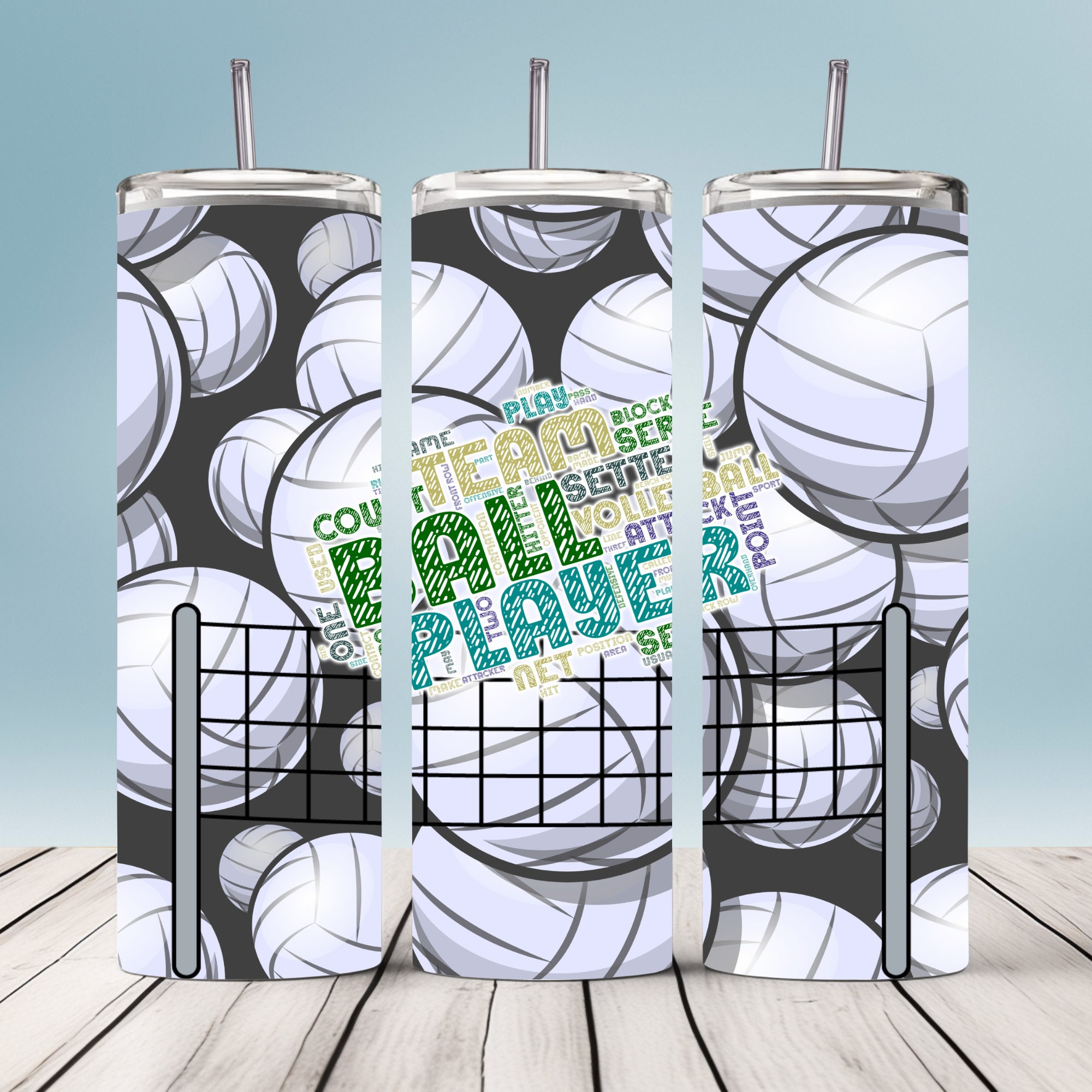 Volleyball Tumbler Wrap 20oz and 30oz, Name Tumbler Wrap Customizable ...