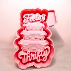 3D Mold Feeling Thrifty with Stacked Bowls pyrex, car freshie silicone mold