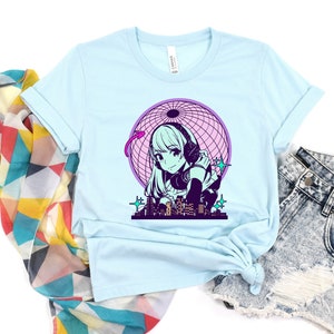 Anime Girl Music Shirt, Colorful Anime Lover Shirt, Gift for Anime Lover, Gift for Anime Manga Fan, Anime Otaku Shirt, Trendy Anime Shirt
