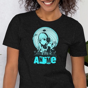 Anime Girl Kawaii Shirt, Grunge Anime Lover Shirt, Gift for Anime Punk Lover, Gift for Anime Manga Fan Tee, Trendy Anime Music Gift Shirt