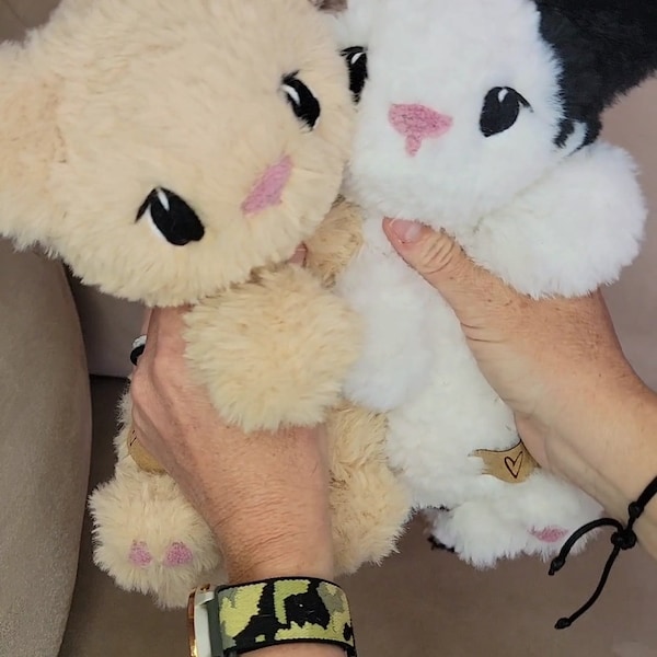Faux Fur Kitten Lovey: Embroidered Eyes Plush