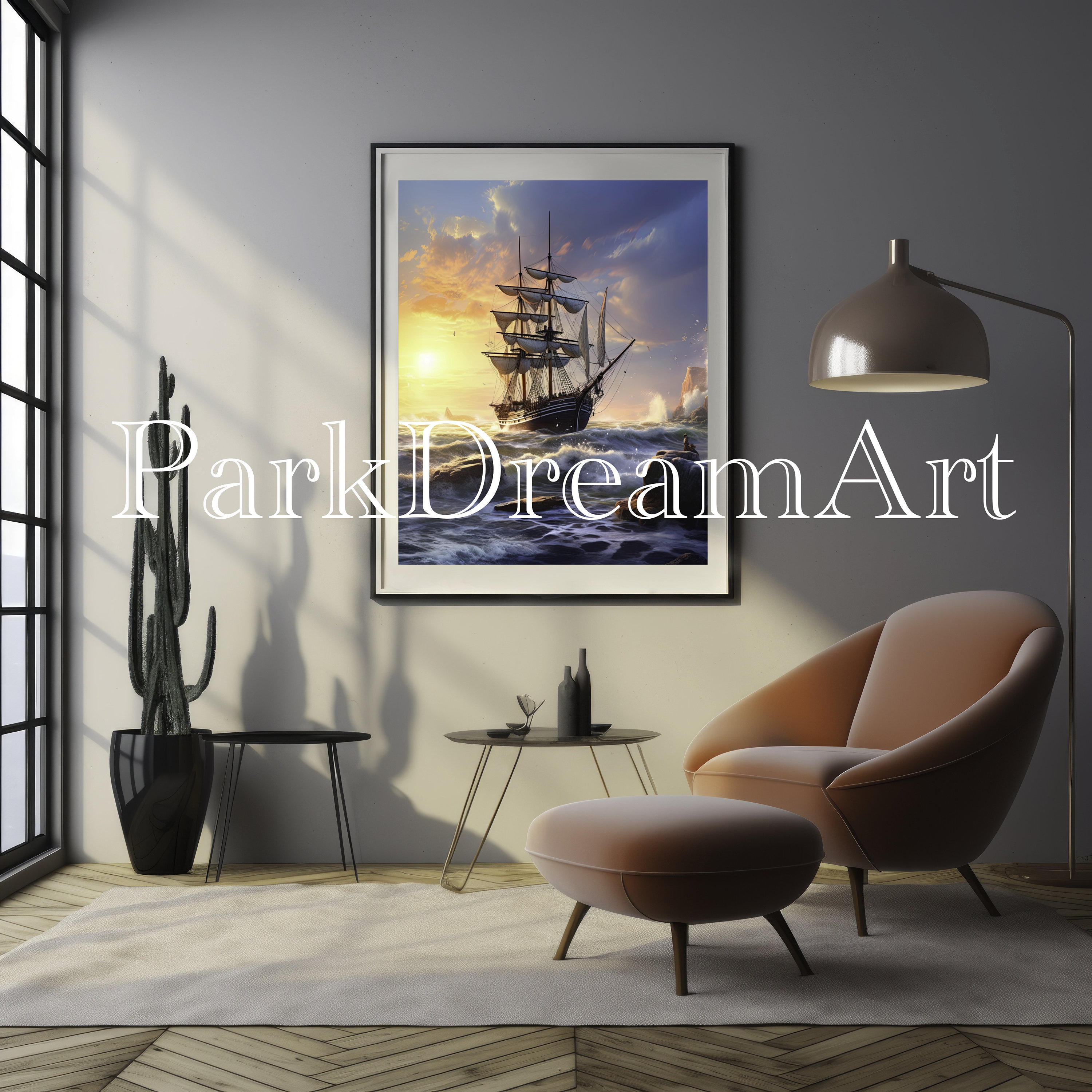 Printable Seascapes Ship Wall Art Landscape Painting - Etsy