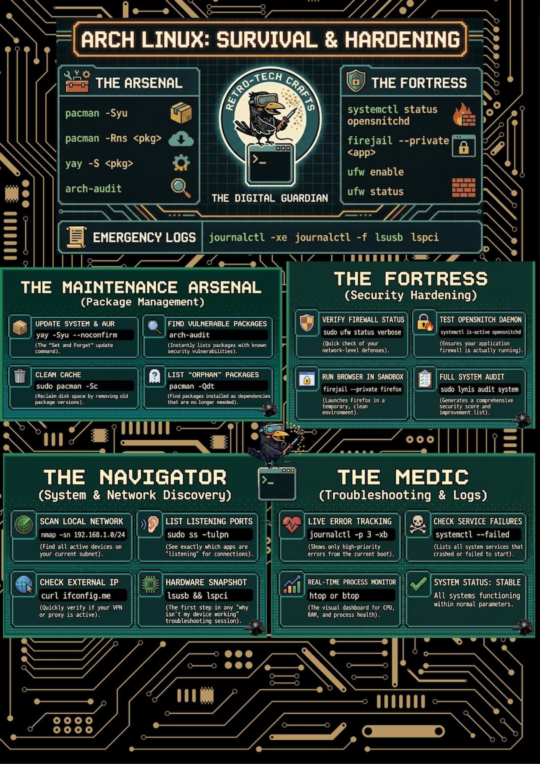 The Ultimate Sysadmin & Security Toolkit | 3-sheet Reference Bundle for ...