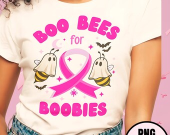 Boo Bees Breast Cancer Awareness PNG | Ghost Bees Clipart (Digital Download)