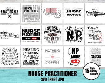 Nurse Practitioner Designs | SVG PNG JPG Bundle (Digital Download)