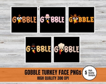 Funny Turkey Face PNG | Thanksgiving Clipart Designs (Digital Download)