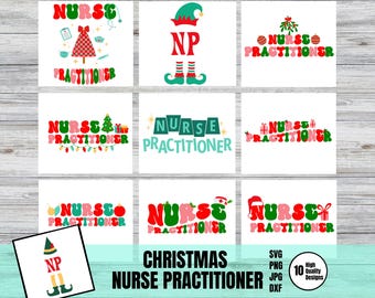 Christmas Nurse Practitioner SVG Bundle | Nurse NP Designs (Digital Download)
