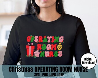 Christmas Operating Room Nurse SVG | Nurse Clip Art (Digital Download)