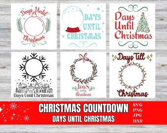 Christmas Countdown SVG | Holiday Chalkboard Sign (Digital Download)