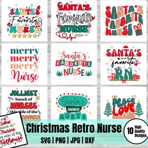 Retro Christmas Nurse SVG Bundle | Groovy RN Clipart (Digital Download)