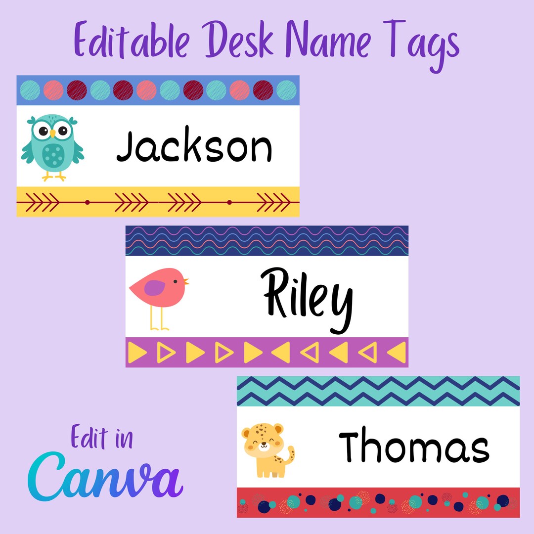 Editable Classroom Desk Name Tags Student Desk Name Labels Etsy