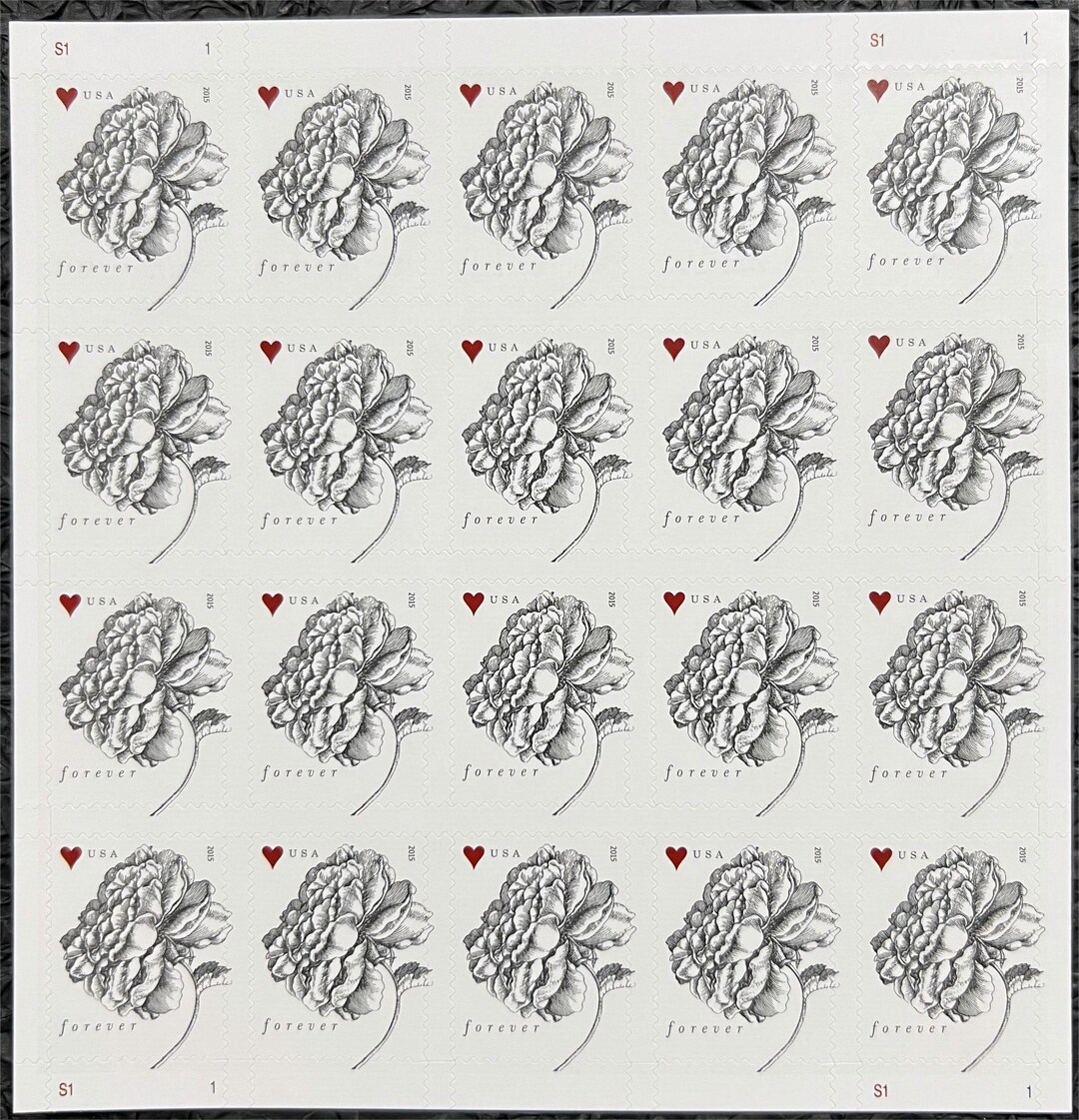 100 Vintage Rose Firstclass Postage Forever Stamps Vintage Etsy