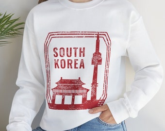 South Korea sweatshirt, Travel shirt, Backpacker, Holiday Christmas gift, Kpop Asia, Korean, Birthday gift, Graphic, Mon Dad gift, Vintage