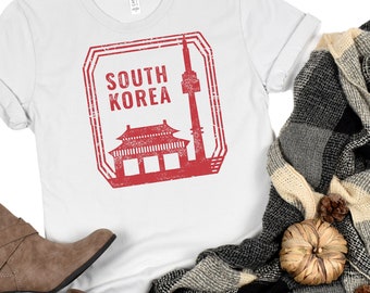 Korea shirt, Travel shirt, Country shirt, Backpacker shirt, Graphic tee, Kpop shirt, Holiday gift, Birthday gift, South Korea, Vintage, Asia