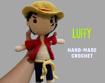 Luffy crochet, Gift for kids, Hand-made crochet luffy, One piece crochet, Luffy amigurumi, Christmas gift, Personalized gift, Anime gift