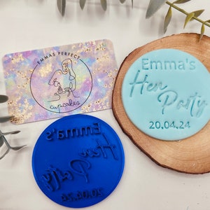 Custom Personalised Hen Party -  Fondant Icing Cookie Cupcake Stamp / Embosser