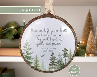 Personalized Memorial Ornament, Custom Christmas Keepsake, In Loving Memory Gift for Loss of Loved One, Elegant Remembrance Decoration