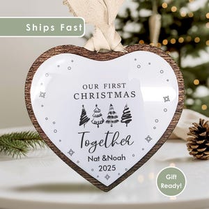 Engaged Ornament 2025, Custom Engagement Keepsake with Names & Date, Personalized Wedding Ornament, Unique Gift for Newly Engaged Couple