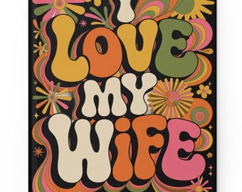 Cuaderno "Amo a mi esposa", diario de regalo cristiano para matrimonios, versículo bíblico de Efesios 5:25, cuaderno retro de tapa dura, regalo para el esposo en el Día de la Madre.