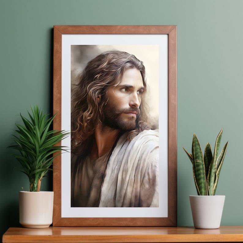 Jesus Chalk Portrait, Digital Download, Digital Print, Christianity, Jesus Artwork, Christian ...