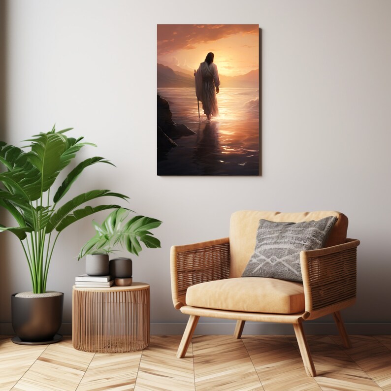 Jesus serenity on Water Christian Faith Artwork for Living Room