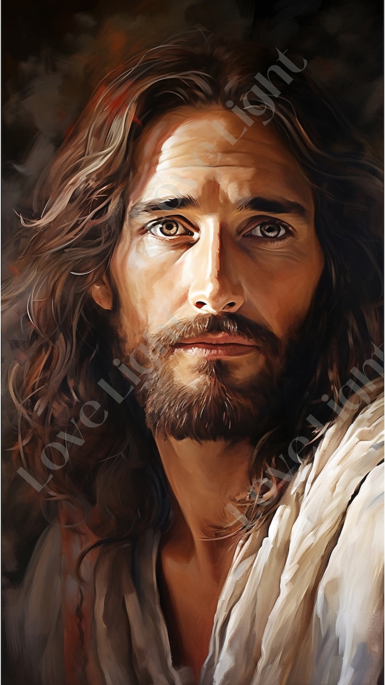 Jesus Portrait Chalk and Pencil, Digital Download, Digital Print