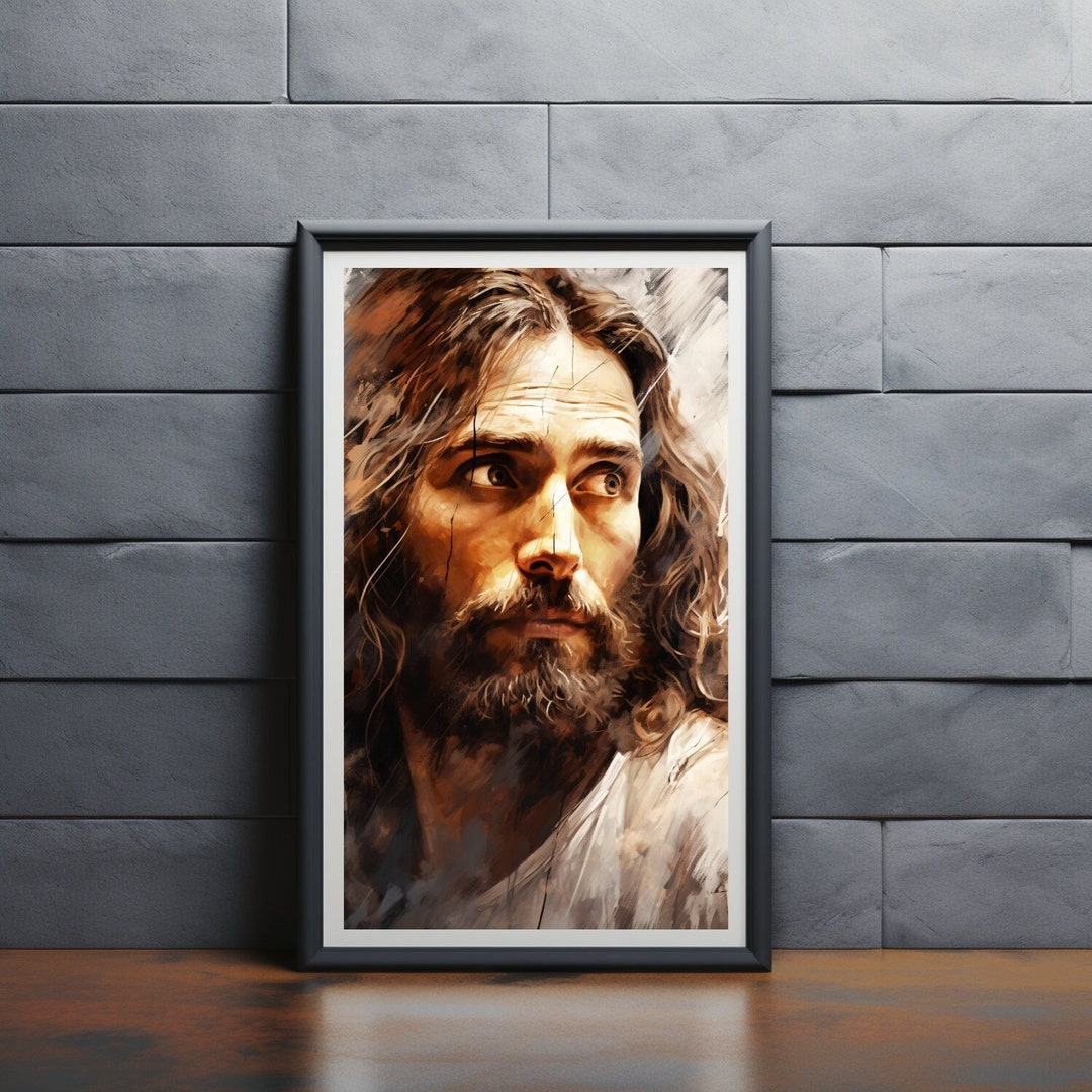 Abstract Jesus Portrait: Christian Art, Faith Inspiration (digital ...