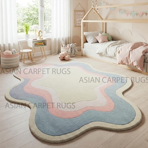 Hand-Tufted Wool Rug: Floral Living Room Carpet