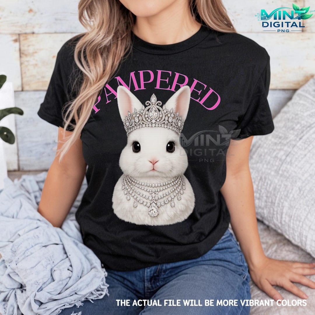 Pampered Rabbit Pampered Bunny Queen PNG, Luxury Rabbit Sublimation Design, Sassy Bunny ...