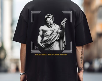 Oversized Greek Mythology Gym T-Shirt: Vintage Workout Top
