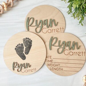 Letrero personalizado para anunciar la llegada de un bebé, nombre del bebé con estadísticas de nacimiento, revelación del nombre del bebé, letrero personalizado para anunciar un bebé, letrero para hospital.