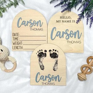 Letrero personalizado para anunciar la llegada de un bebé, nombre del bebé con estadísticas de nacimiento, revelación del nombre del bebé, letrero personalizado para anunciar un bebé, letrero para hospital.