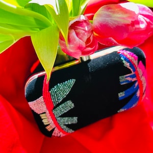 Handmade Embroidered Evening Bag: Ethnic Pastel Clutch