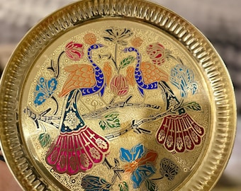 Brass Peacock Tray / Urli : Home Puja Mandir Decor | Best Gifts | Wedding Favors