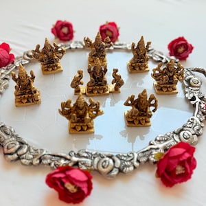 Ashtalakshmi Brass Idol Set: Indian Pooja Room Decor