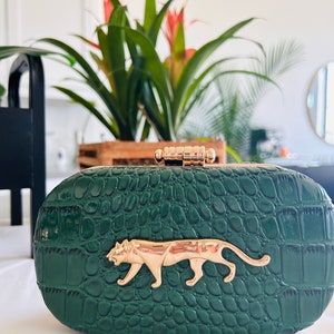 Green Sabyasachi Inspired Clutch | Leather Bag | Capsule Clutch | Wedding | Party Collection |Gift | Luxury Bag | Bridal Collection |