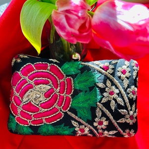 Handmade Embroidered Clutch Bag: Ethnic Wedding Evening Party Handbag
