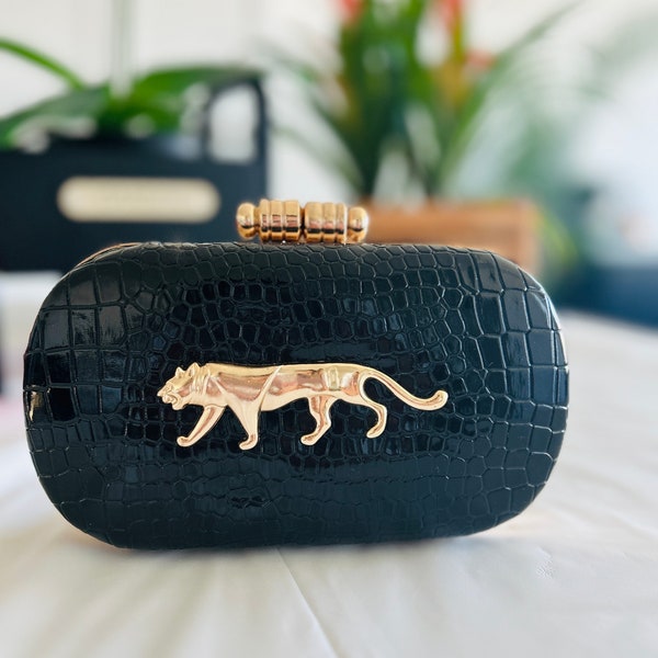 Black Sabyasachi Inspired | Leather Bag | Capsule Clutch | Wedding | Party Collection |Gift | Luxury Bag | Bridal Collection | Party Bag