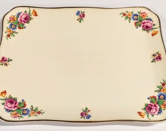 Myott Staffordshire Vintage Rectangular Plate Floral