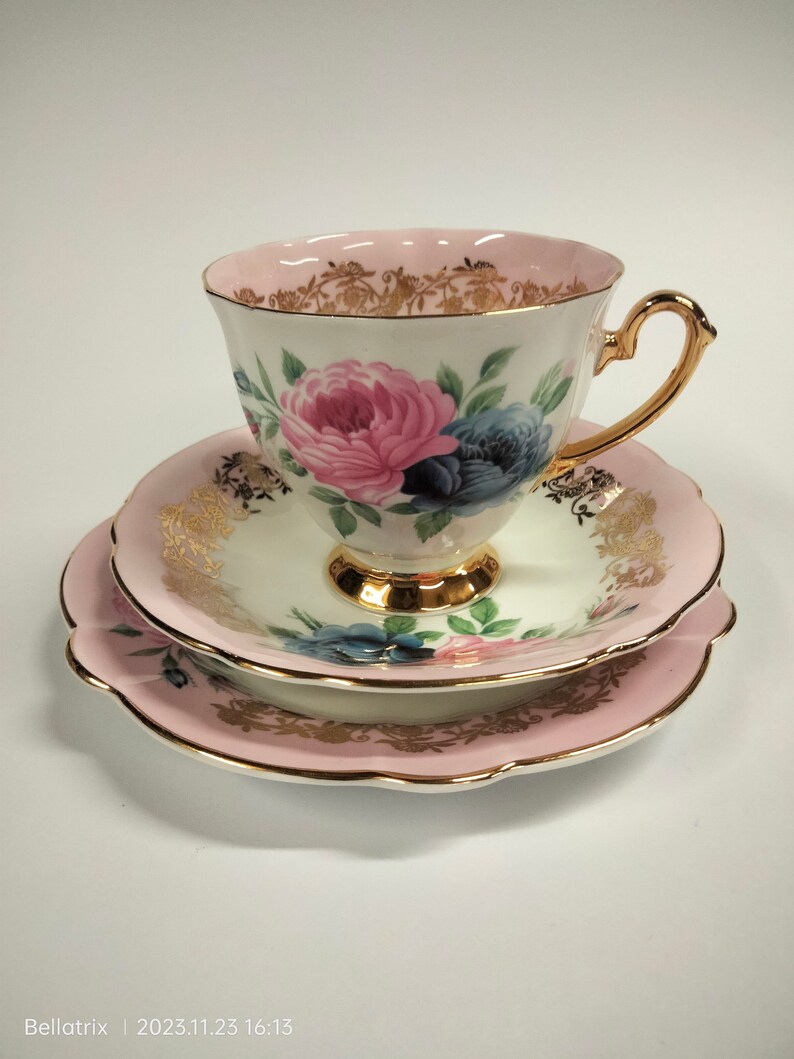 Vintage Windsor Bone China Teacup Saucer and Plate Trio Etsy Australia