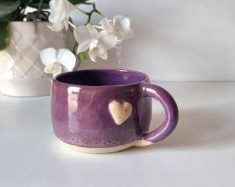 Mug en céramique, cadeau d'anniversaire, idée cadeau, coeur, amour, cocktail, tasse à café, thé, fait main, cacao, home design, vaisselle, cuisine