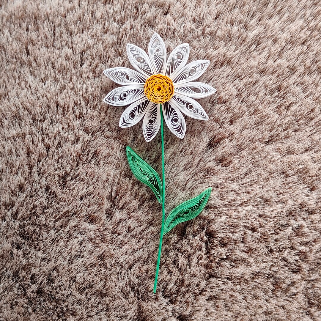 Paper Quilling Daisy Flower, for Card Making Tags Scrapbooking, for