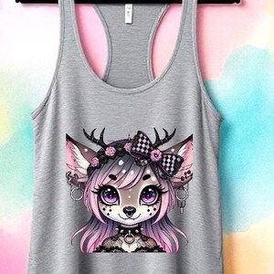 Kawaii Goth Dog Shirt - Pastel Goth Pet Tank, Cute Aesthetic Dog Tee - Gothic Alt Fashion, Edgy Pet Outfit, Streetwear Dog Clothing