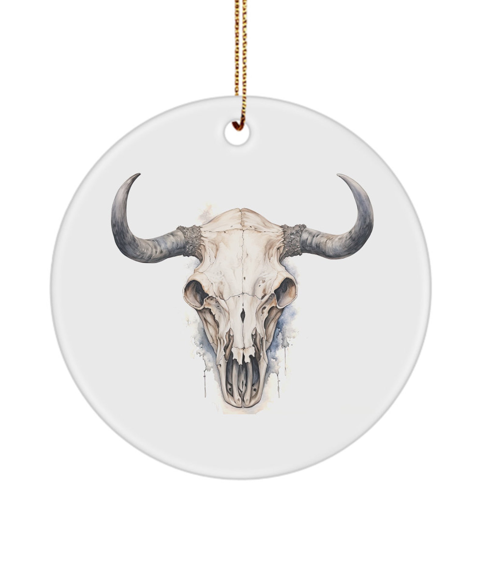 Cow Skull Christmas Ornament. Perfect for Rustic and Western Themed