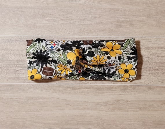 Steelers inspired women's stretch headband