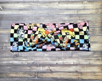 Blue dog cartoon character stretch headband