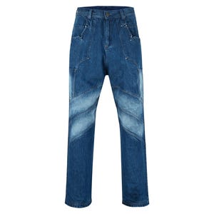Unisex High Waist Vintage Denim Trousers – Straight Leg Blue Wash Jeans, Retro Classic Fit Ladies Pants, Casual Streetwear Fashion Bottoms