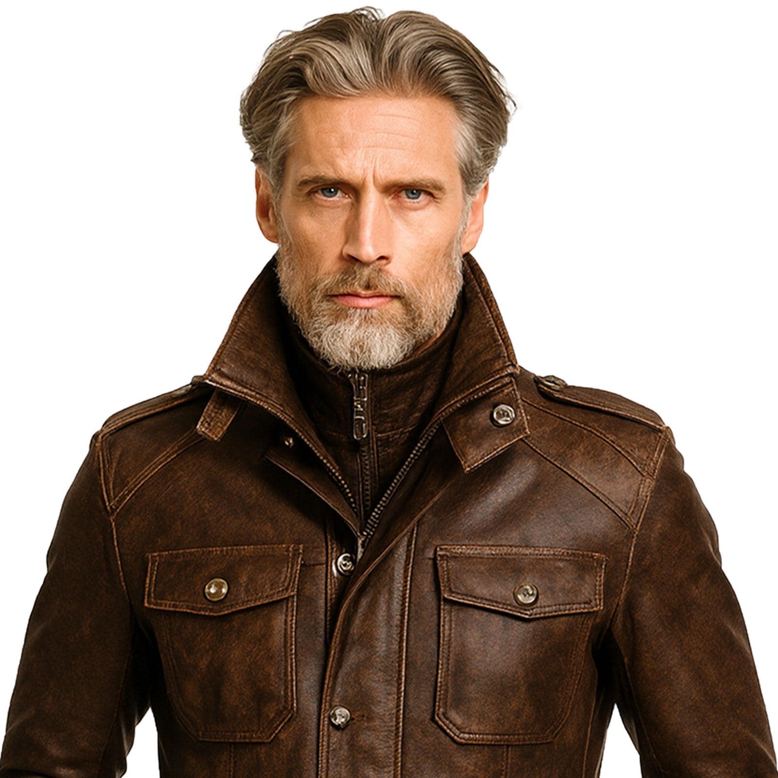 Men's Vintage Brown Genuine Leather Jacket | Handmade Classic