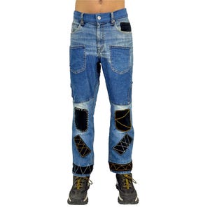 Handmade Patchwork Denim Jeans: Retro Boho Hippie Style