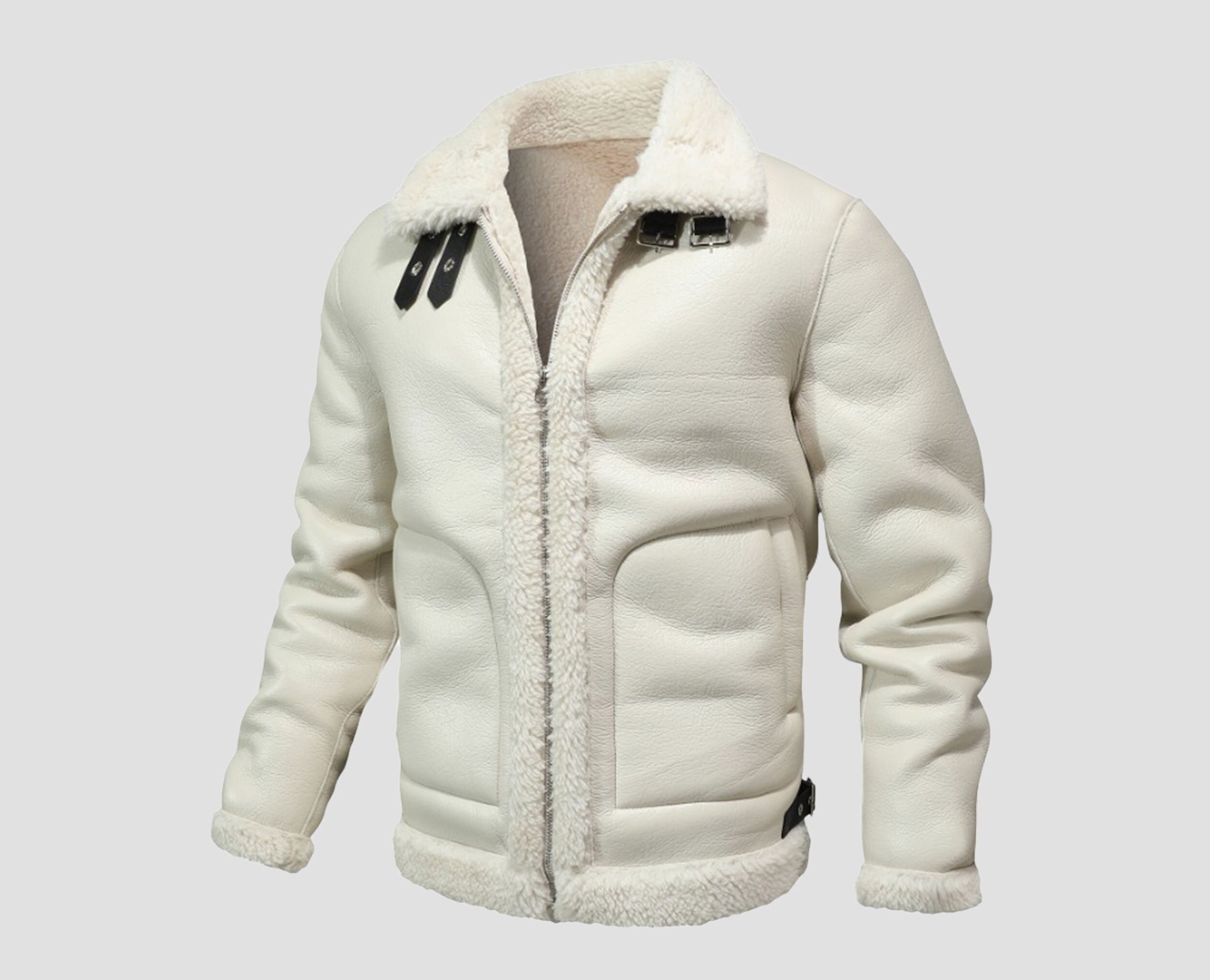 Mens white leather bomber cheap jacket